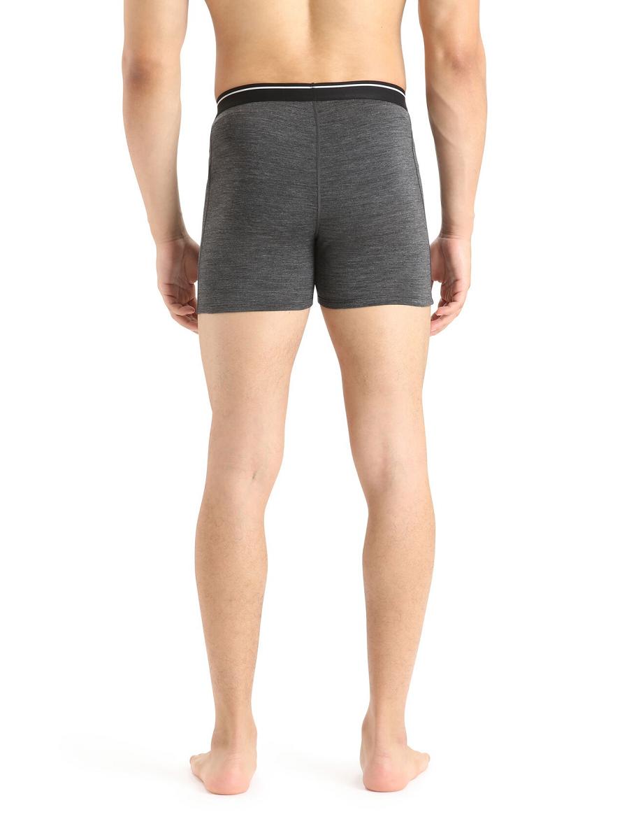 Jet Heather Icebreaker Merino Anatomica Boxers Men's Underwear | AU 1316MQZA